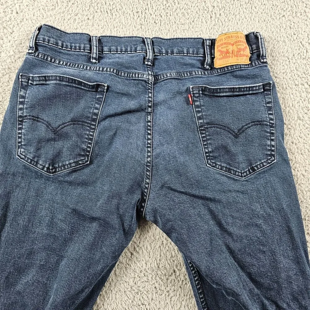 Levis 514 Jeans Mens 36x30 Blue Denim Stretch Regular Straight Work Skate Grunge